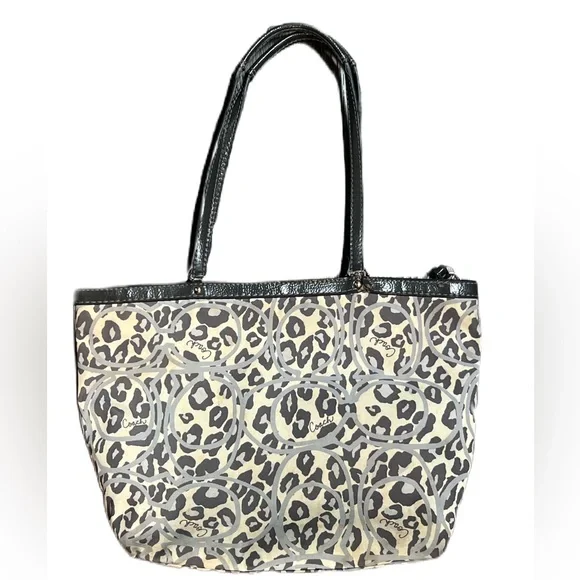 Coach Animal Print Tote - Cream & Gray - Picture 6 of 16